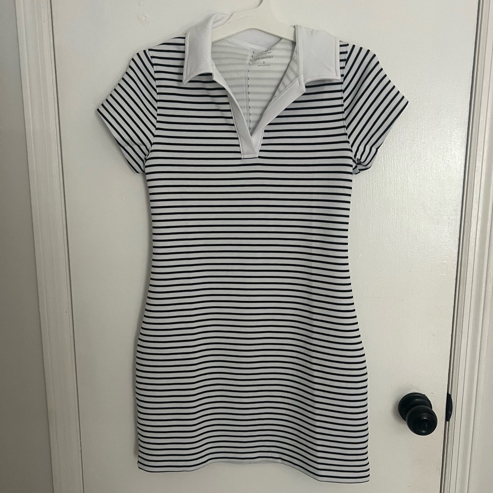 Abercrombie & Fitch Black and White Striped Mini Dress